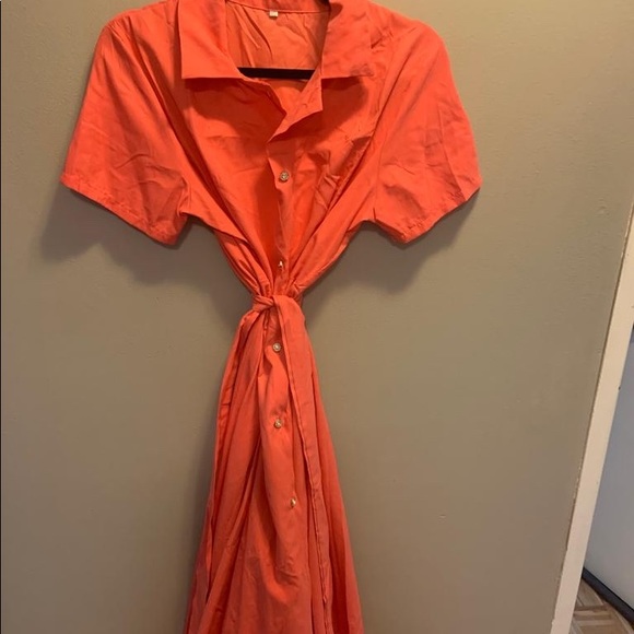 Long coral dress - Picture 2 of 2